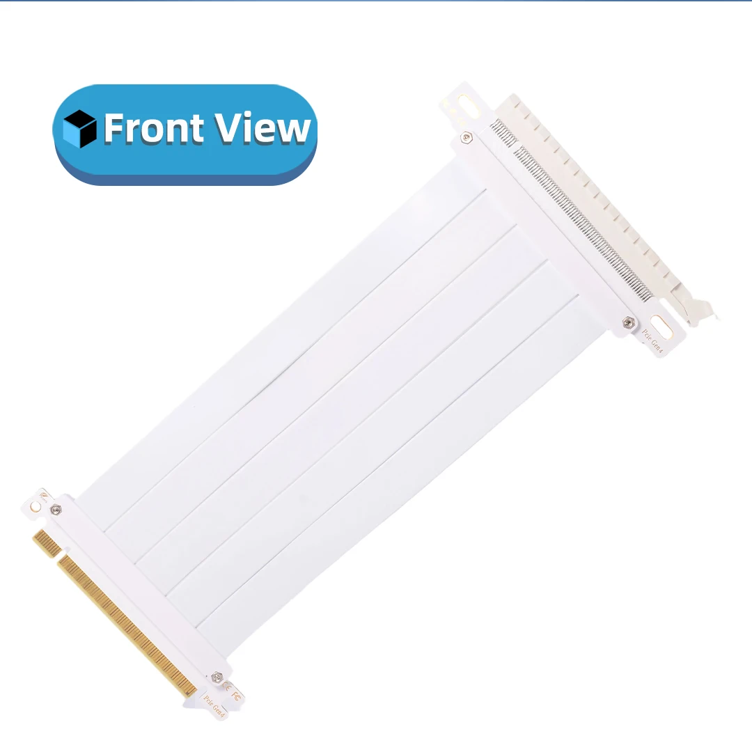 PCI-E 4.0 X16 Riser Cable Video Card Extension Shielded Flexible 180° Mounting GPU Extension Cord Black/White