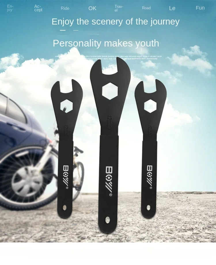 

Portable High Carbon Steel Cone Bike Axle Wrenches Set Bicycle Spindle Hand Spanner Cycling Outdoor Repair Tools Accesories Kit
