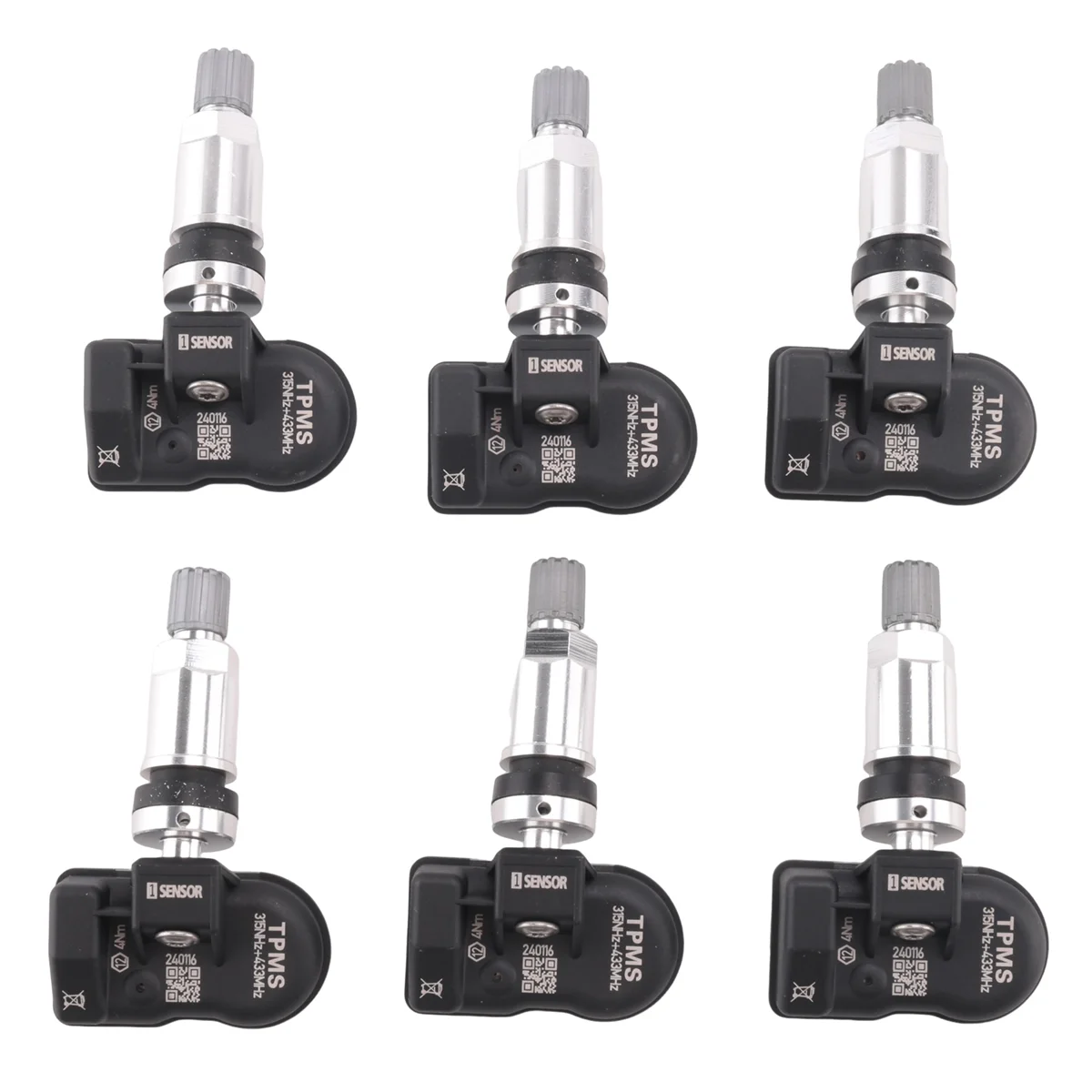 6Pcs Programmable TPMS Sensor 433MHz 315MHZ Tire Pressure Sensor Universal 2 in 1 For- MX-Sensor Monitoring System