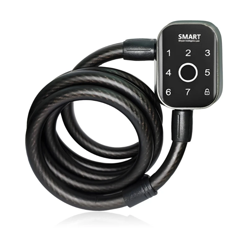 Smart Tuya Car Lock Motorcycle Fingerprint Door Lock Bicycle Password Anti-theft Wire Rope With Key