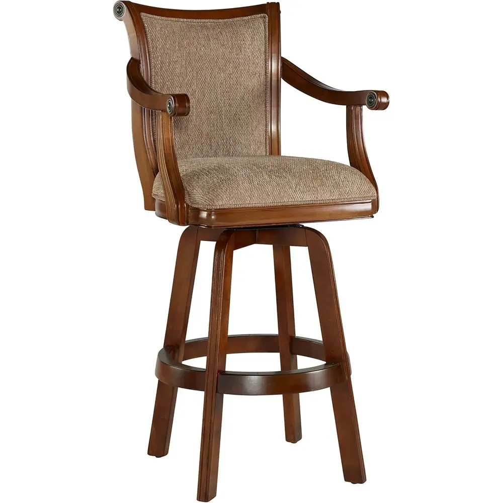 

Upholstered Swivel Arm Barstool with Padded Seat