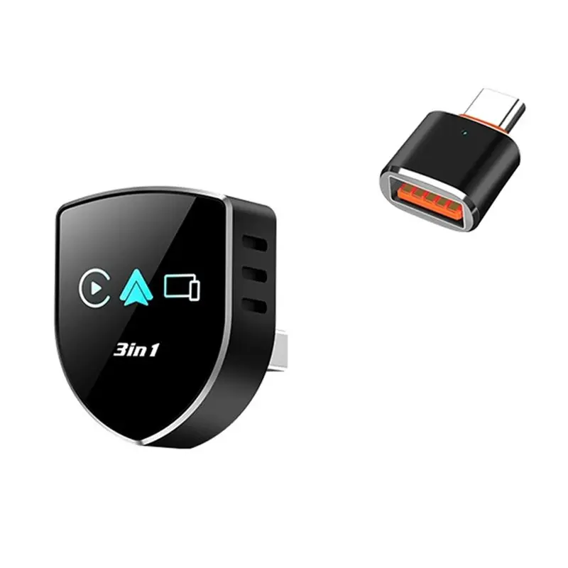 

Беспроводной адаптер AED7-3In1 для CarPlay, AirPlay, Android Auto, AI Box, Bluetooth 5.2+5Ghz Wi-Fi, преобразует проводной CarPlay в беспроводной