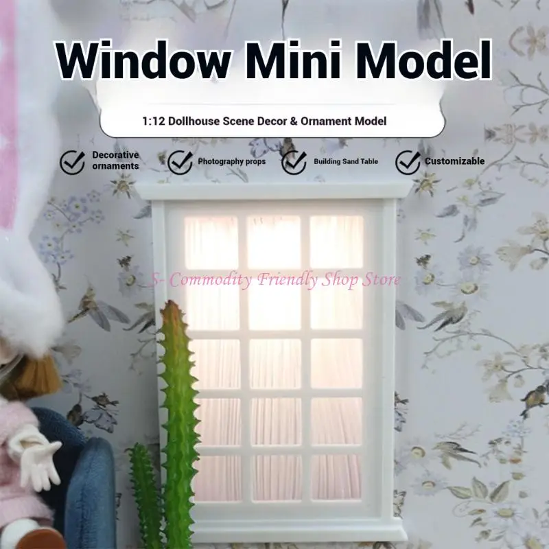 

85AE 1/12 Scale Dollhouses White Window Craft Project For DIY Enthusiasts