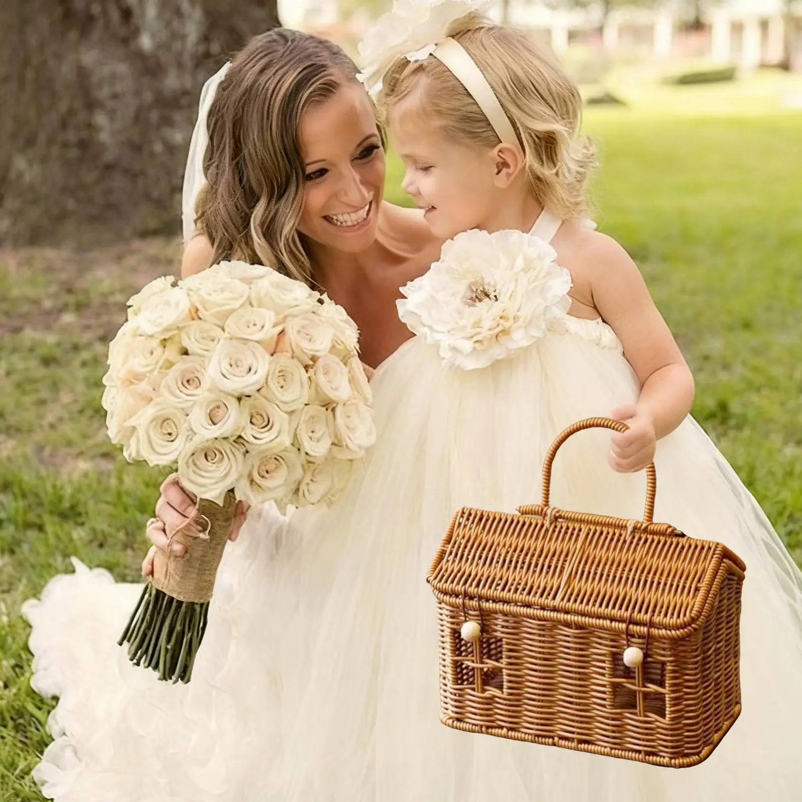 House shape Rattan Basket Rattan Picnic Basket Woven small house from imitation rattan for picnicking organizing storage