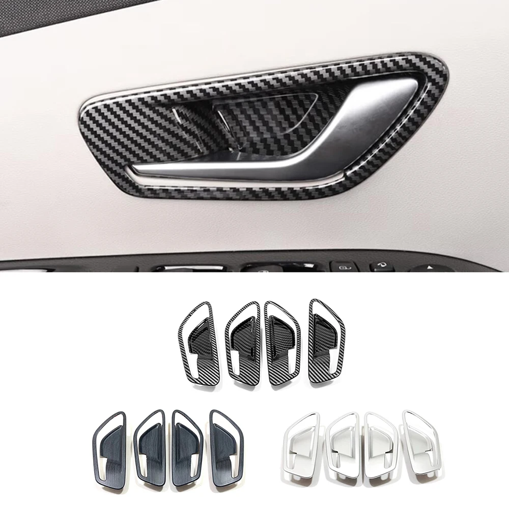 

ABS Carbon Silver Wood grain Car inner door Bowl protector frame Cover Trim Sticker Styling For Hyundai Tucson NX4 2021 2022