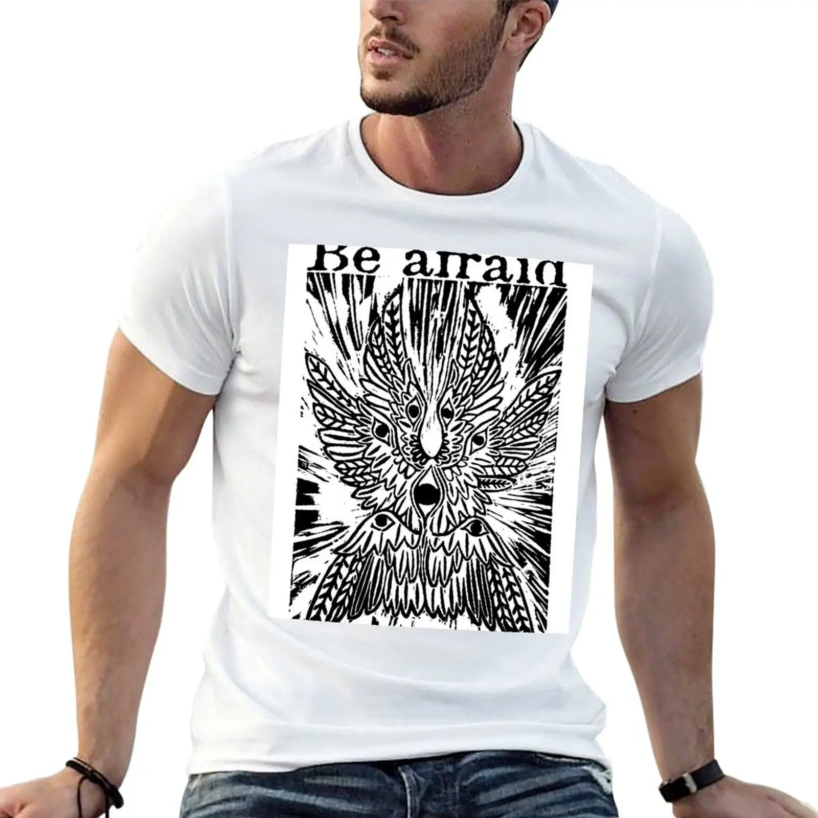 Biblically accurate angel print design T-Shirt Large Size Loose Casual Tee