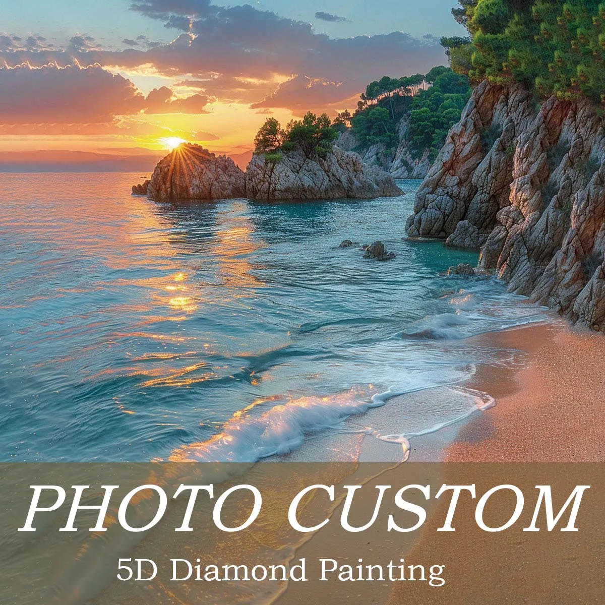 Custom Diamond Painting Personalized Photo Custom 5D Diamond Painting Kits for Adults Full Drill DIY Rhinestone Diamond Arts