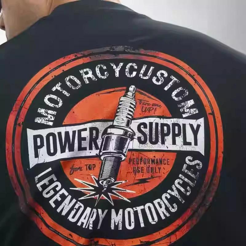 T-shirt a maniche corte stampate in puro cotone stile artistico americano retrò estivo, autunno e inverno per uomo e donna