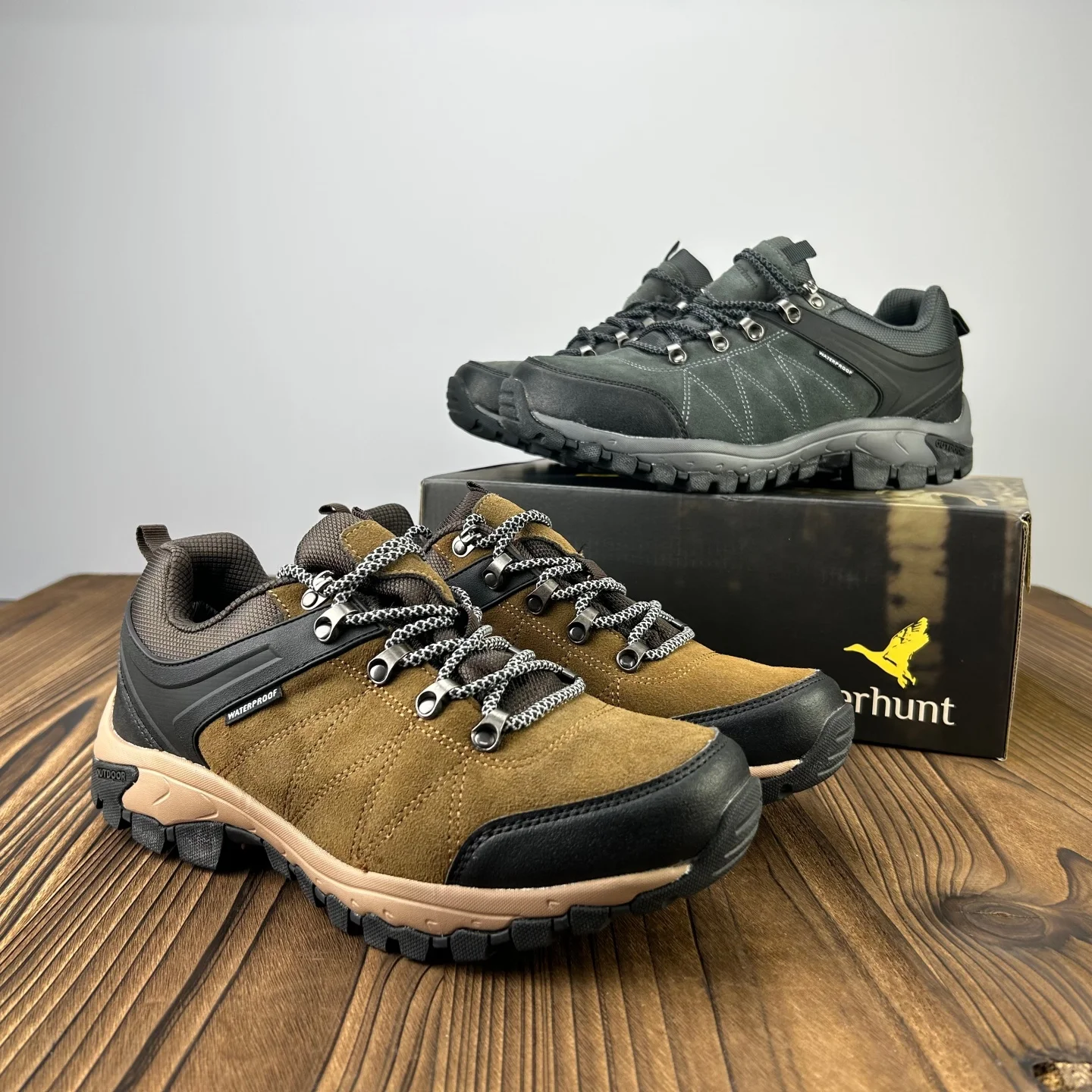 Men's High-End Leather Outdoor Off-Road Running Shoes Waterproof All-Terrain Wear-Resistant Hiking Mountain Climbing Shoes ...