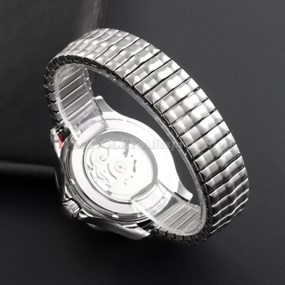 Эластичные ремешки для часов из нержавеющей стали, серебряные регулируемые ширины 16-23 мм для умных часов, мужские металлические расширительные эластичные модные браслеты