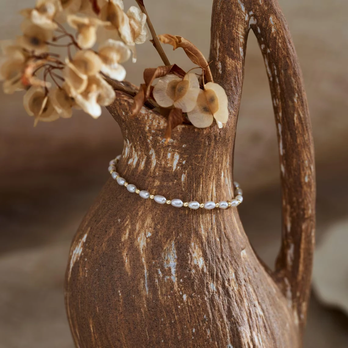 

Hengsheng 3-4mm Rice Shape Freshwater Pearl Bracelet for Women 16cm 18cm 20cm Length Adjustable Bracelet Jewelry Gift