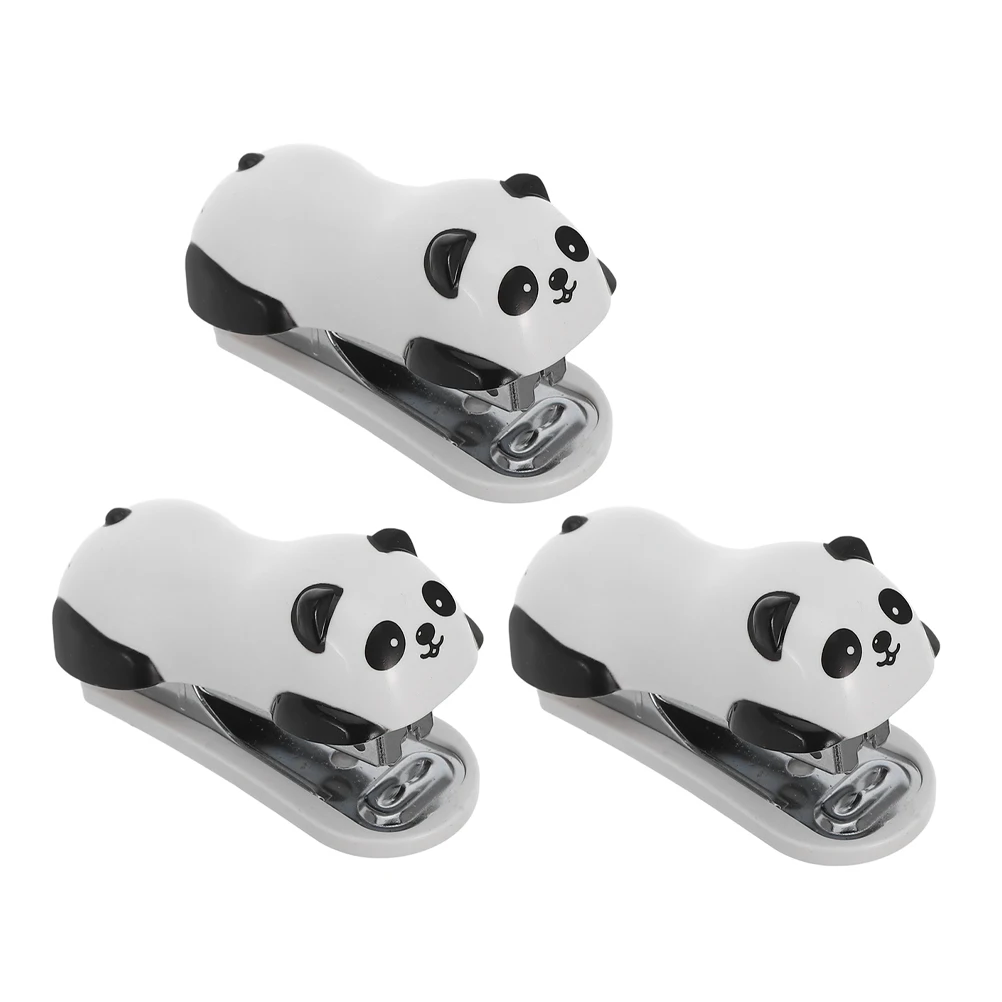

3 Pcs Stapler Cartoon Cute Staplers for Desk Mini Hand Metal Office Compact