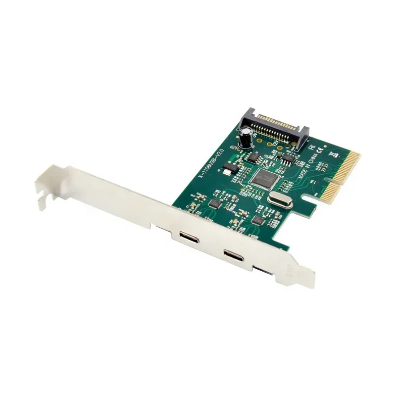 2 ports USB 3.1 Type-C PCI express Card pci-e 4x to usb3.1 SuperSpeed 10Gbps Type C adapter with PCIe low profile bracket