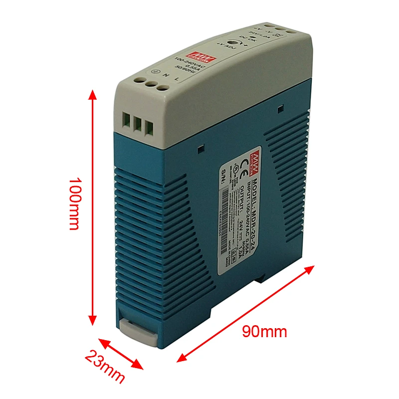 

MDR-20-24 24V 1A Single Output Industrial-Grade DIN Rail AC/DC Converter 12V, 24V, 36V Power Supply 150W MDR-20 Power