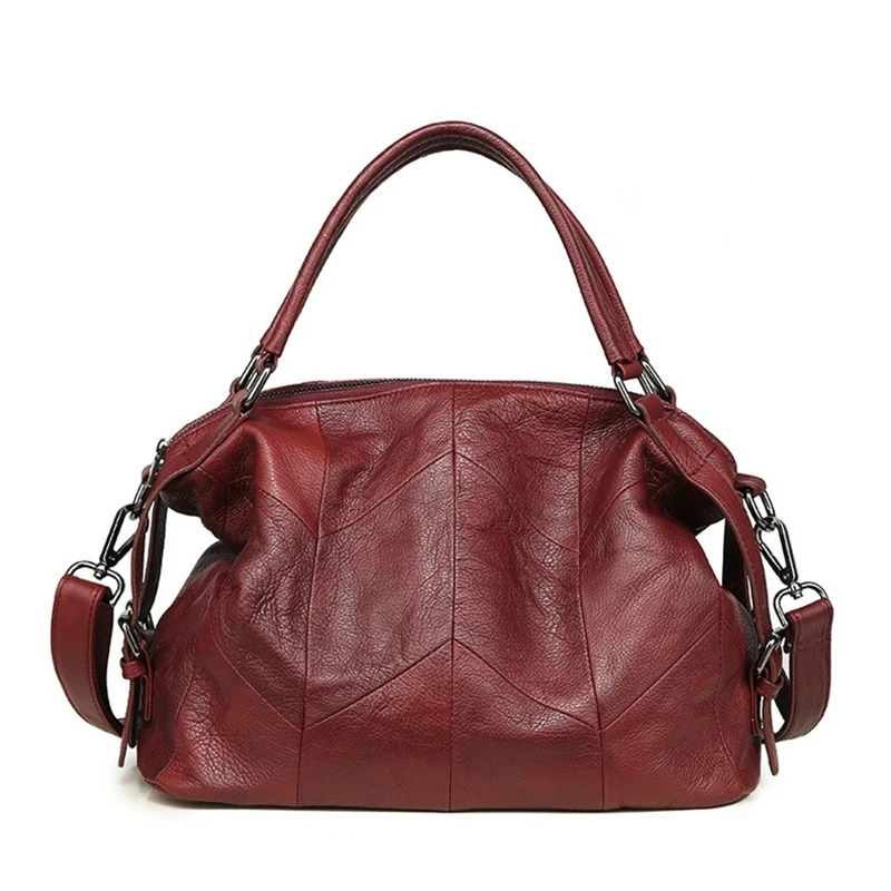 

Nesitu High Quality A4 Vintage Red Black Blue Grey Top Grain Genuine Leather Women Handbag Shoulder Messenger Bag Purse M8973