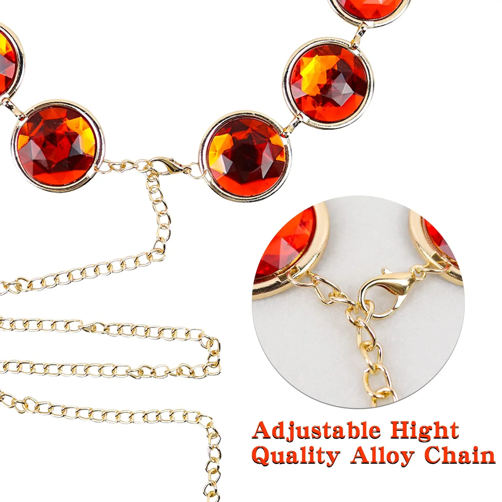 Corvo cinto titãs trajes acessórios gemas vermelhas pedra ajustável corrente de cintura anime jóia cosplay adereços para festa de halloween feminino