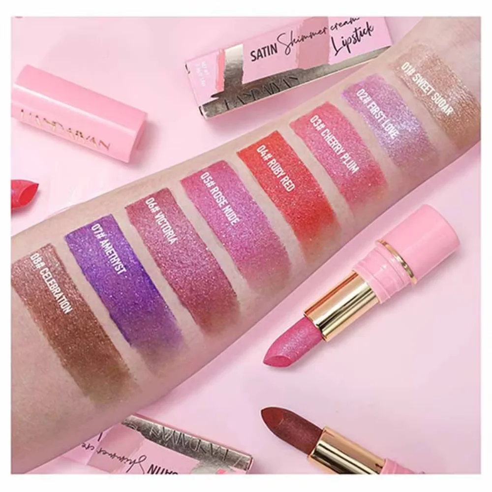 8 色グリッターメタリックリップグレーズ光沢のある長期的なリップグロス防水液体口紅メイクアップリップオイルリップティントギフト