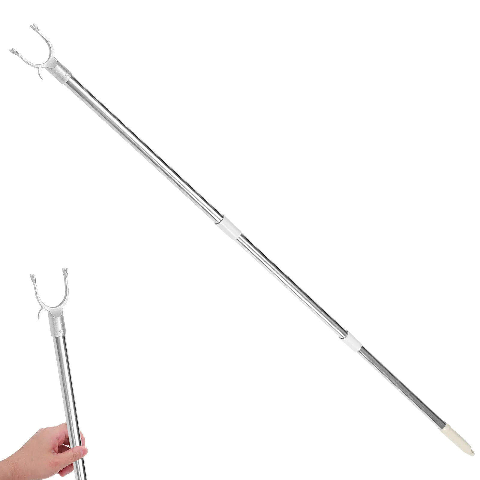 Convenient Clothing Pole U Shaped Hook Retractable Easy Grip Clothes Rod Professional Clothes Drying Pole for High Place Hanging