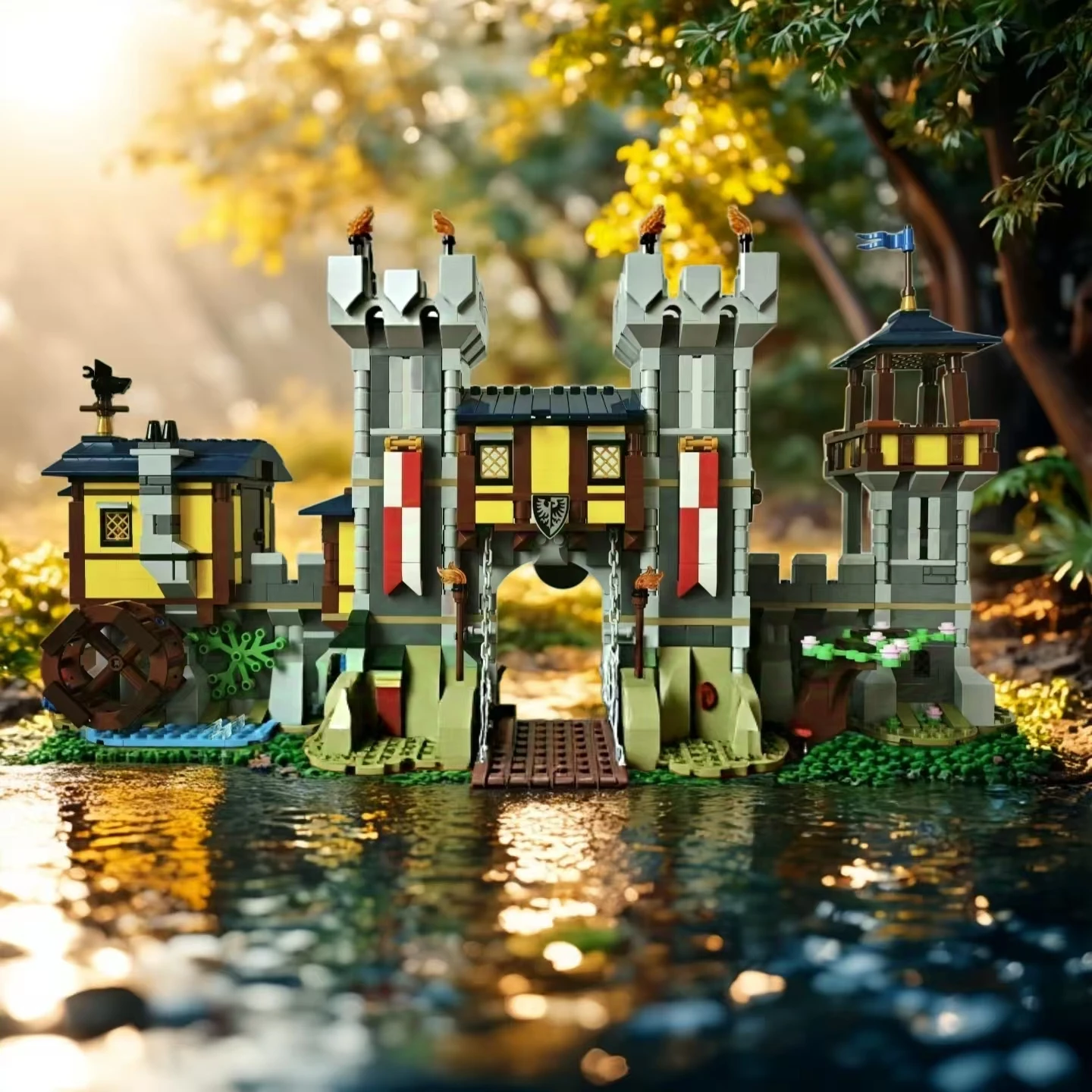 2025 جديد قلعة القرون الوسطى الهندسة المعمارية هدية عيد ميلاد مجموعة القلعة سلسلة متوافق مع 31120 اللبنات 1426 قطعة