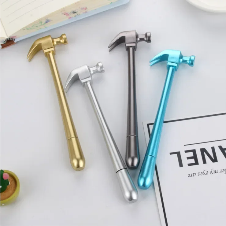 4 Pcs Hammer Gel Pen Cartoon Creative Stationery Simple Black Water-based Pen Student Stationery Halloween Christmas Gifts