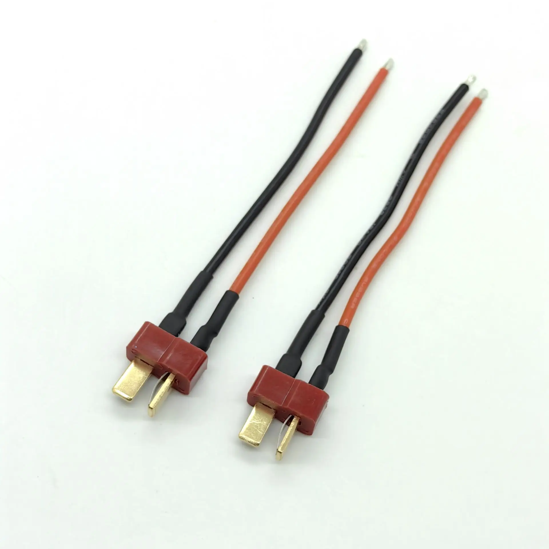 100pcs 18awg 8cm T plug dean Male Silicone Wire Connector Cable Small Vehicle Accessories Quadrotor T Dean battery cable