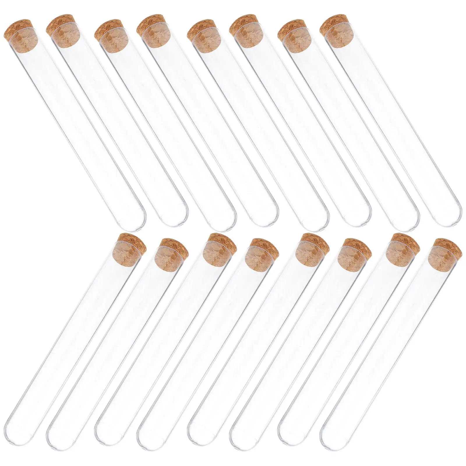 

25 Pcs Wooden Cover for Test Tube Tubes Sample Plastic with Cork Stopper Liquid Little Small