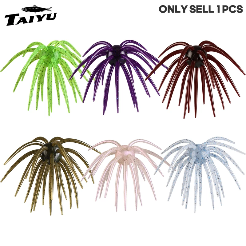 TAIYU 13cm Coike Sea Urchin Soft Bait 2mm Portable Punch With Durable Elastomer Material Artificial Bionic Elegant Tentacle Lure