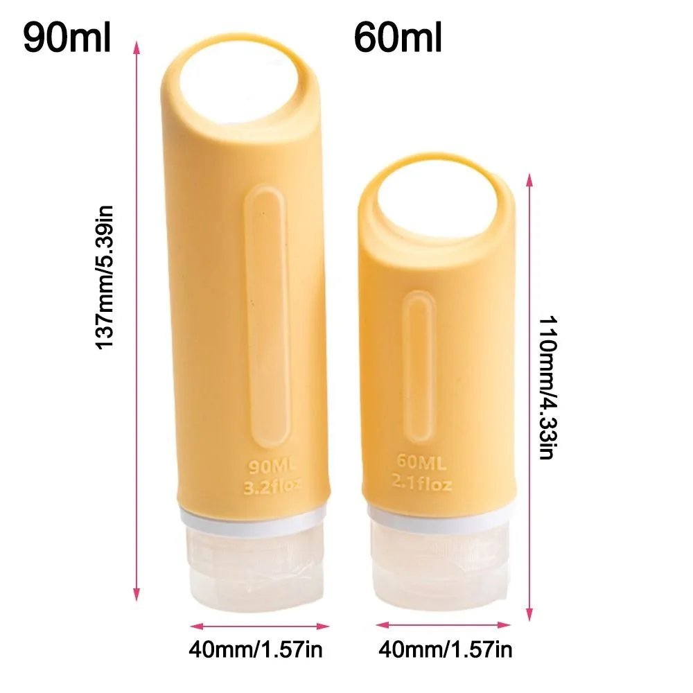 Squeeze Silicone Refillable Bottles 60/90ML with Hole Shampoo Sub-Bottling Large Capacity Shower Gel Lotion Bottle Travel