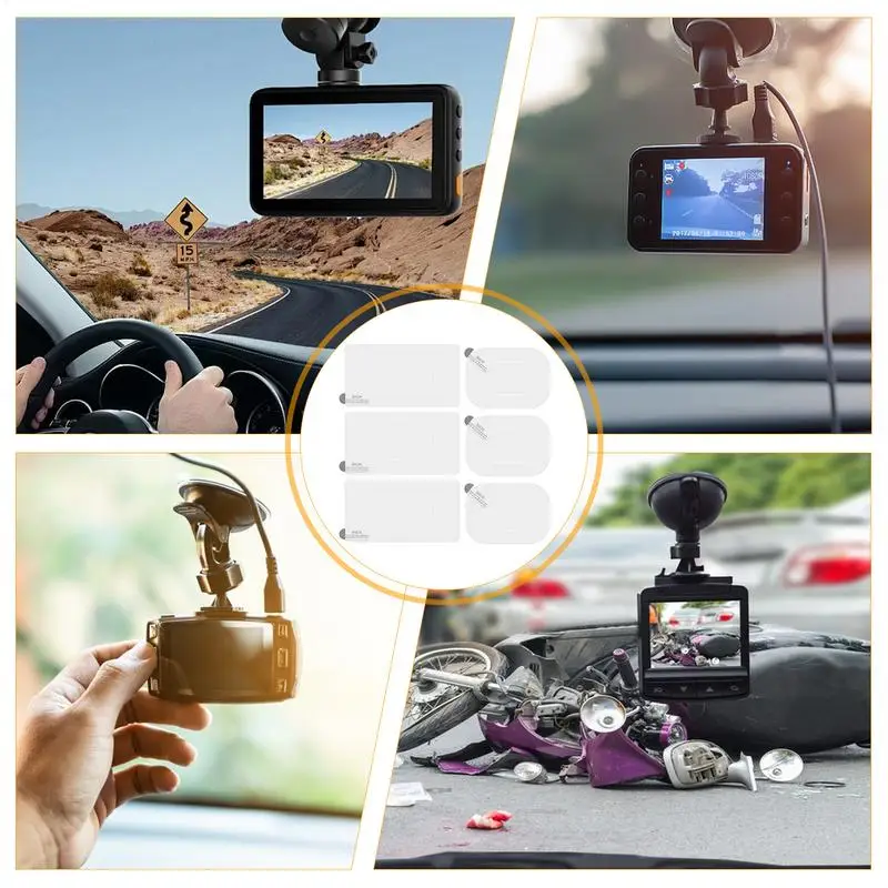 Dashcam ملصق الزجاج الأمامي 6 قطعة ملصق الزجاج الأمامي ملصقات كهرباء لكاميرا داش كام شفافة الزجاج الأمامي فيلم ملصق الشاشة