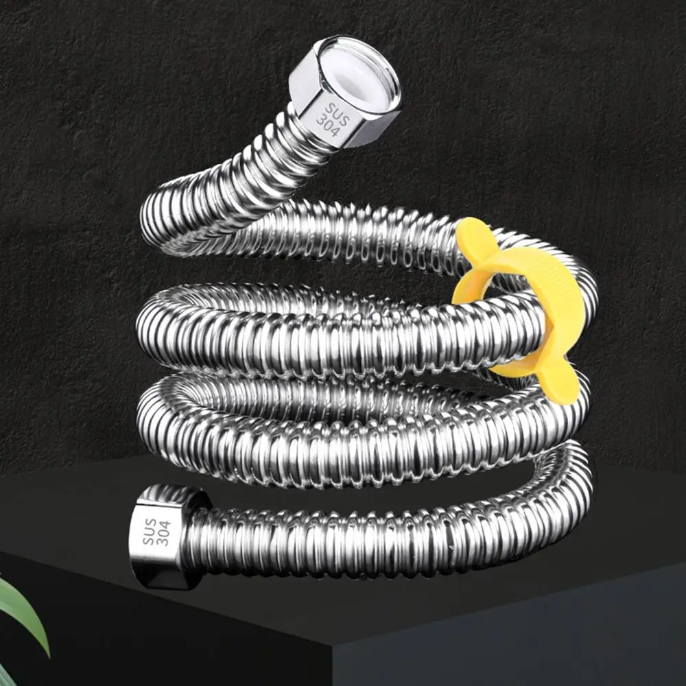 Silicone Gasket Plumbing Hose with Wrench Non-slip Installation Corrugated Water Pipe Pipeline Protection Corrugated