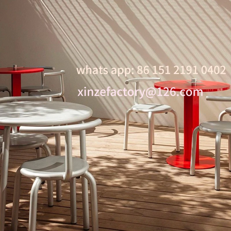 Customizable Outdoor Tables and Chairs Patio Garden Balcony Coffee Outdoor Waterproof Sunscreen Carbon Steel Chair Kit