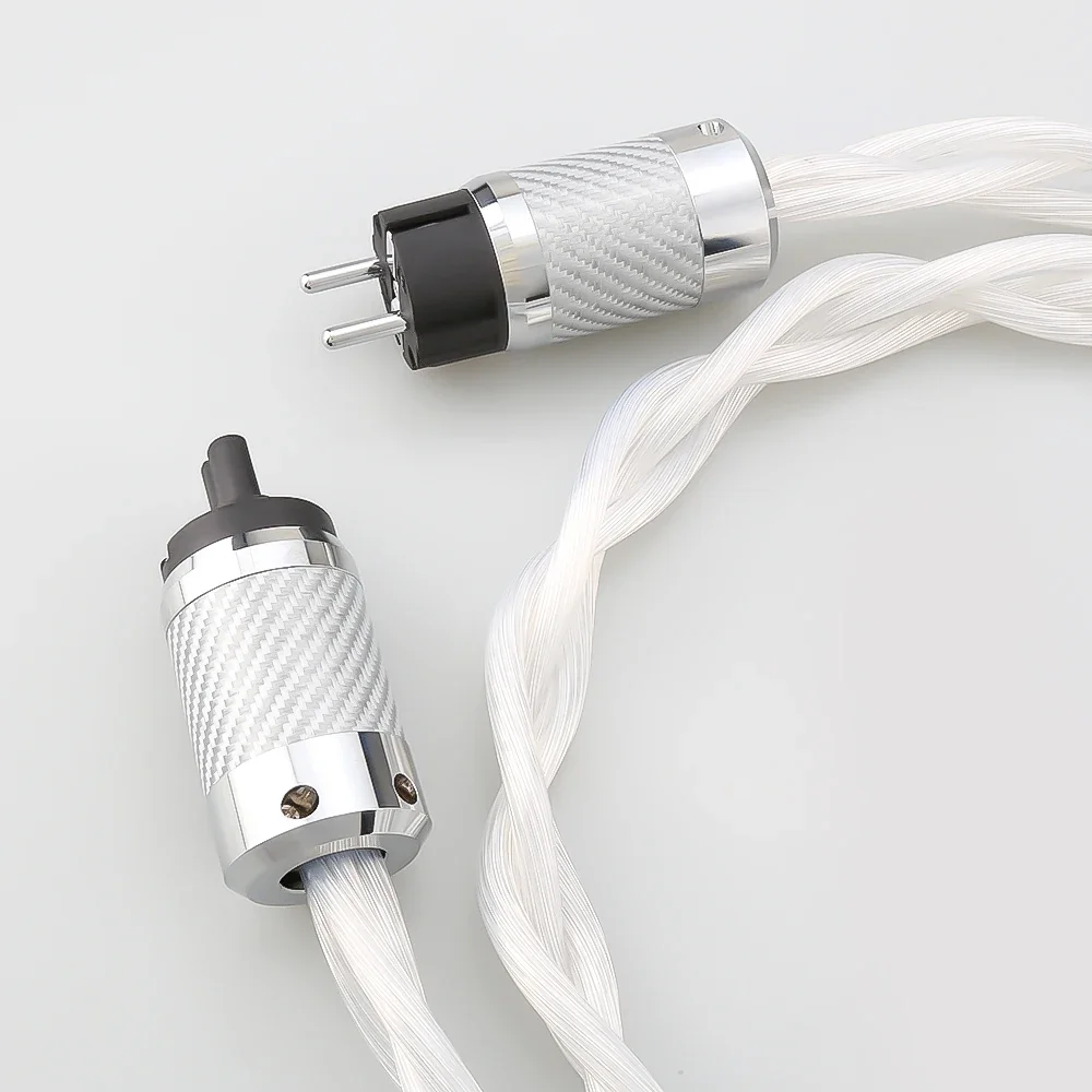 5N OCC single crystal US/AU/EU Schuko AC Audiophile audio amplifier DAC filter HIFI silver Power cable Carbon fiber Figure 8 IEC