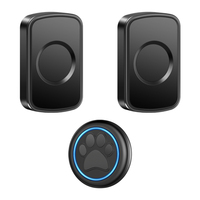 CACAZI 1 Button 2 Receivers Pets Wireless Doorbell for Dog Cat To Go Outside Waterproof Touch for House-Training Sensor Motion