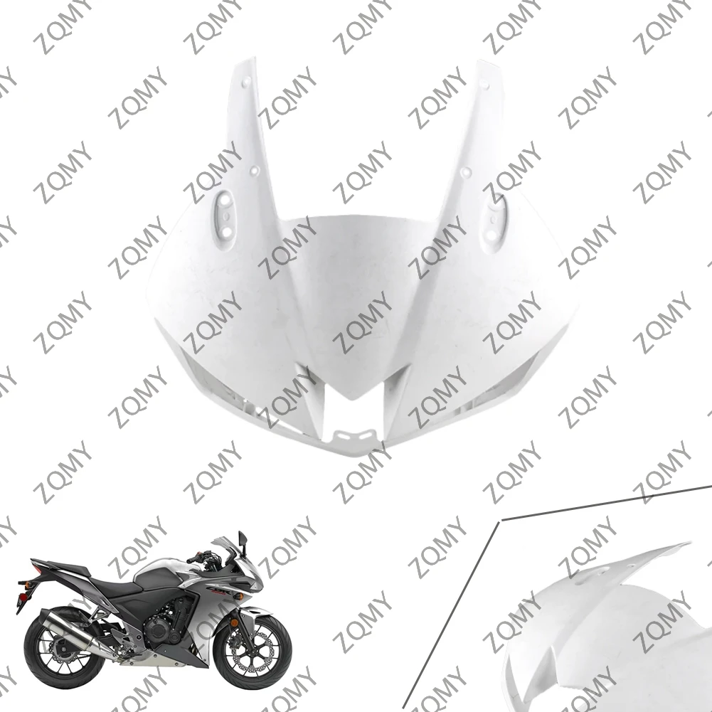 

CBR500R Motorcycle Upper Front Nose Cowl Fairing For HONDA CBR 500R 2013 2014 2015 Injection Mold Unpainted White