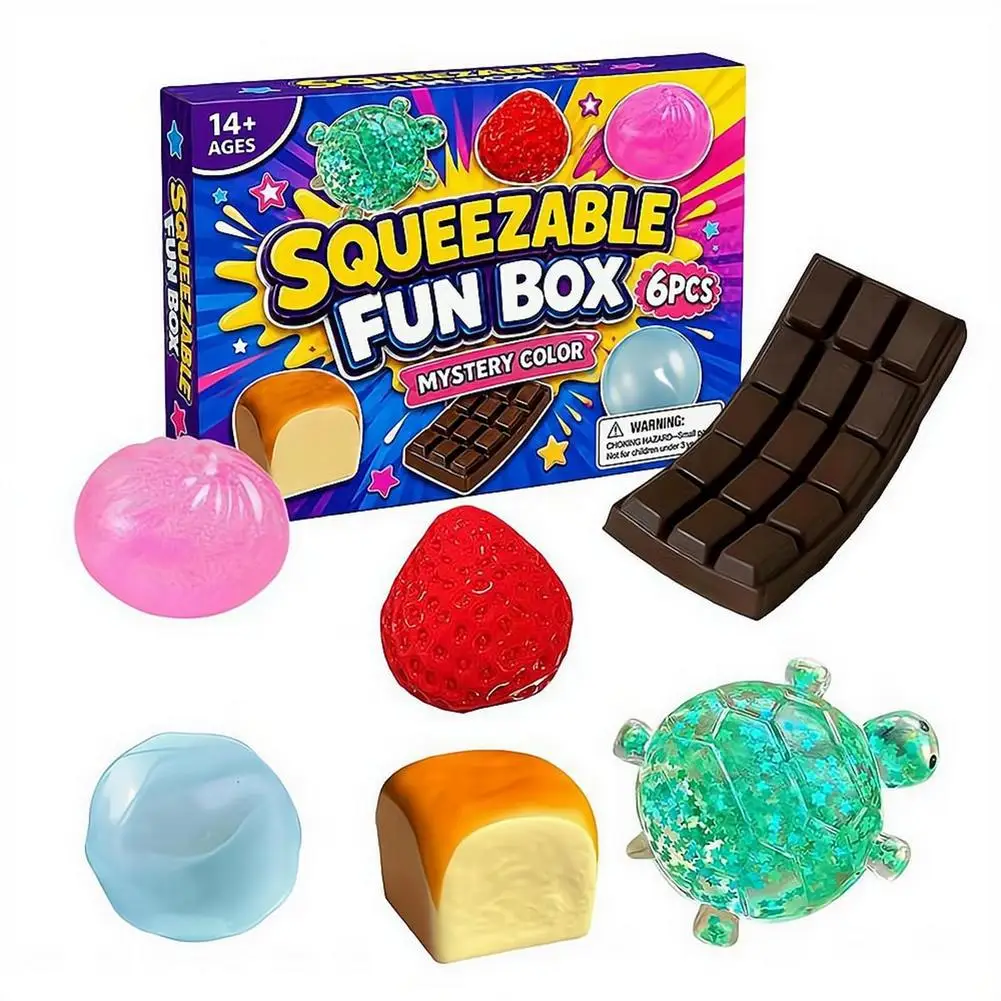 TPR Maltose-Filled Squishy Toy Slow Rising Stress Relief Sensory Soft Squeeze Fidget Toy Box Decompression Toy Gift for Adult