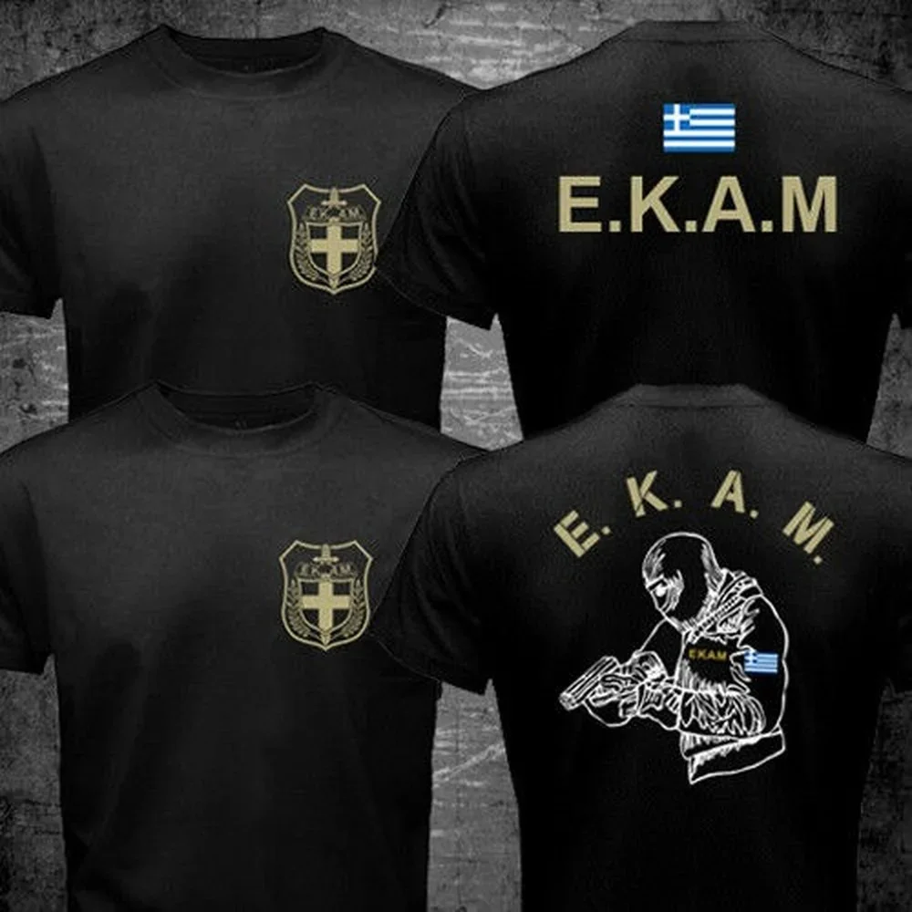 Greece Counter Terrorist Unit EKAM Special Forces T-Shirt 100% Cotton O-Neck Summer Short Sleeve Casual Mens T-shirt Size S-3XL