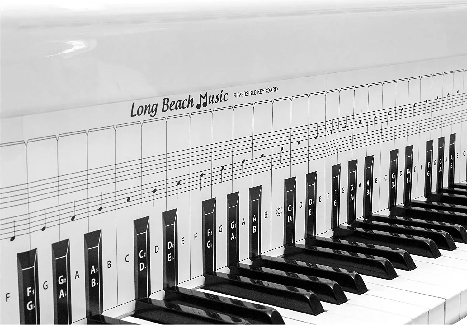 Practice Keyboard & Note Chart for Behind the Piano Keys Sticker