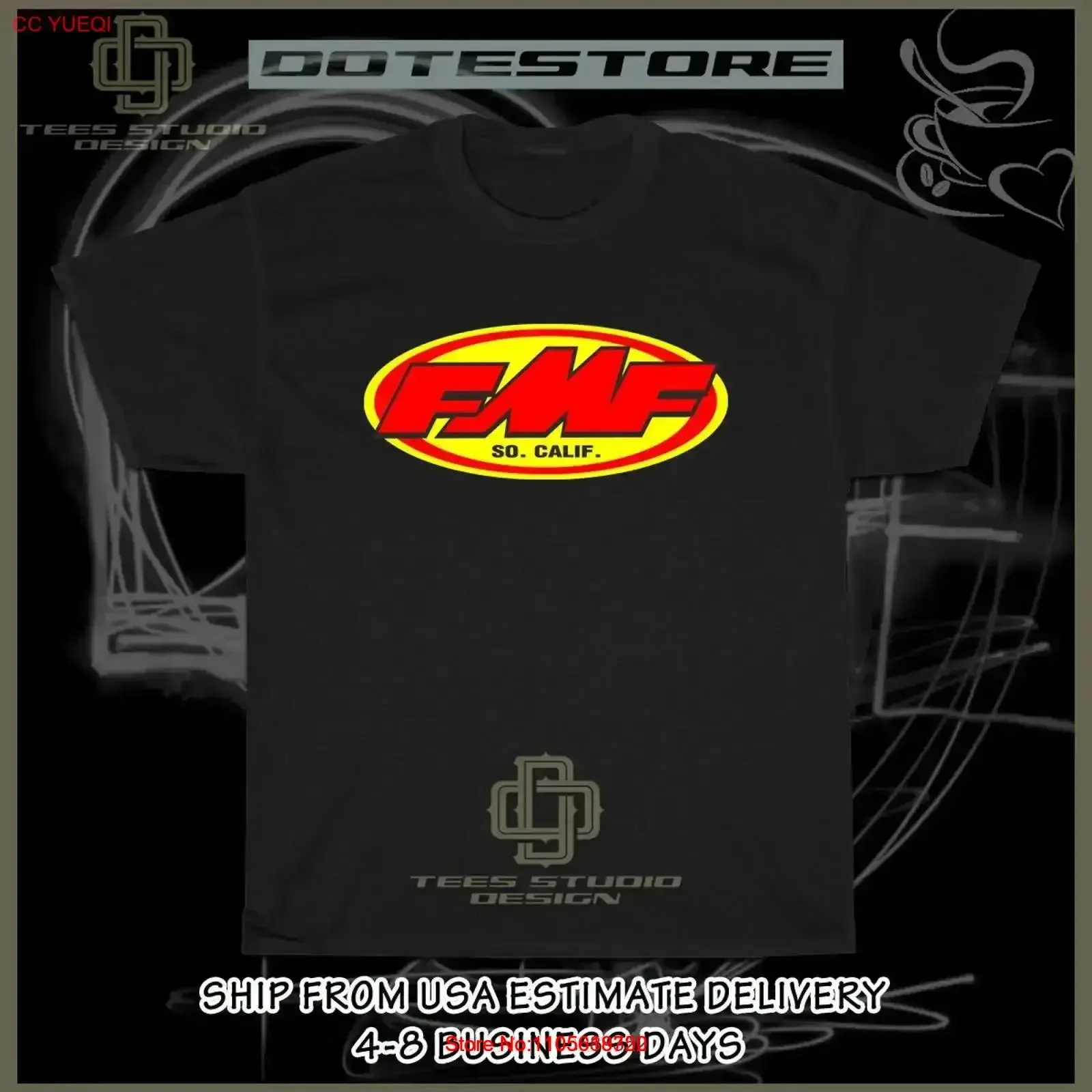 New FMF Motocross So Calif Logo Men's T Shirt American Dotees vintage Washed Versatile Casual graphic Top For Everyday Wear