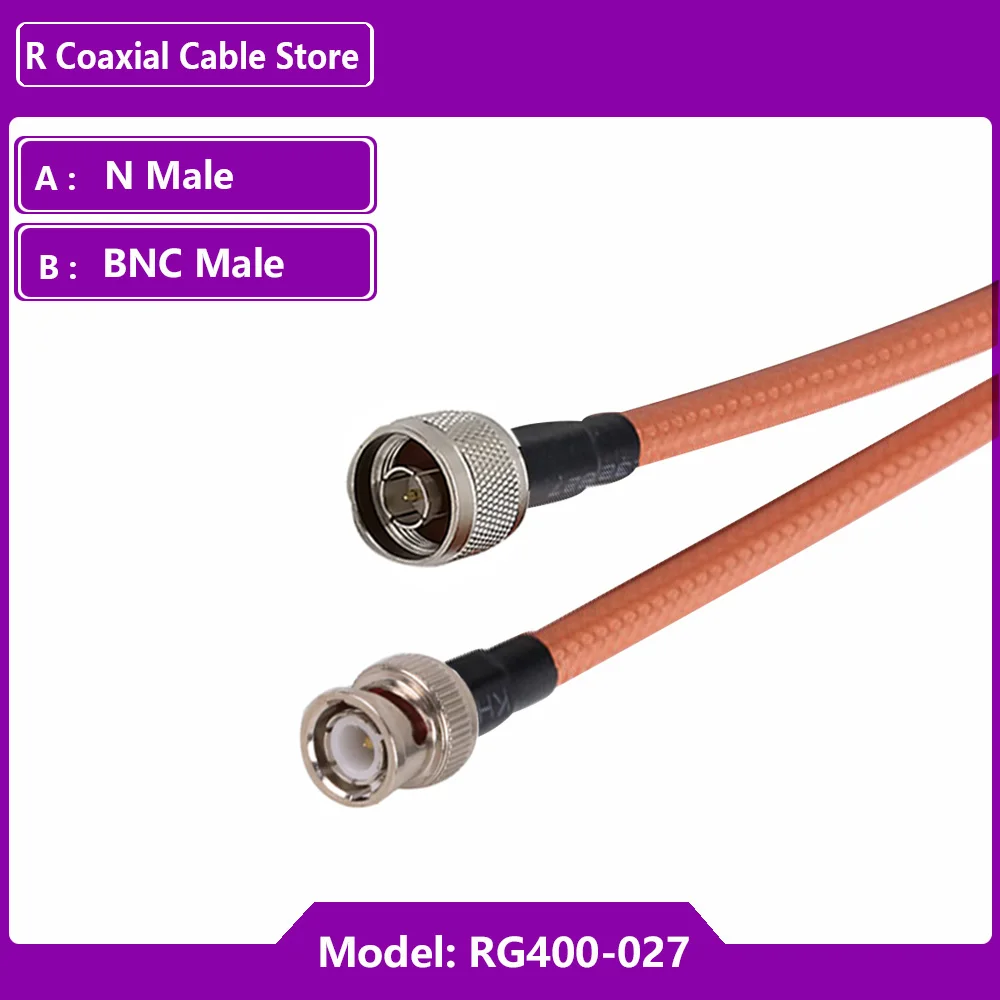 RF Coaxial RG400 Cable PL259 UHF Male Plug to BNC Male Straight Low Loss 50-3 50 Ohm DC-6GHz RF Coaxial Cable Jumper Adapter
