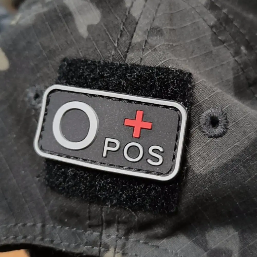 3D PVC نوع الدم مجموعة التصحيح المطاطي التكتيكي A + B + AB + O + إيجابي POS A- B- AB- O- سلبي NEG - شارة النمط العسكري