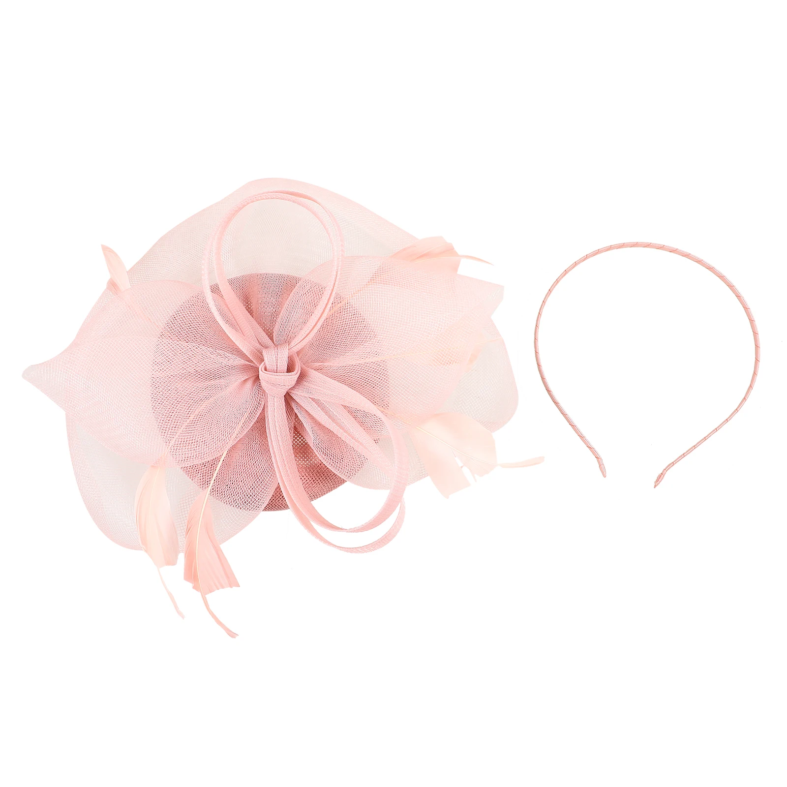

Flower Hairband Women Hat Wedding Accessories Tea Party Gauze Fascinator Headband Elegant Plume Design Lightweight