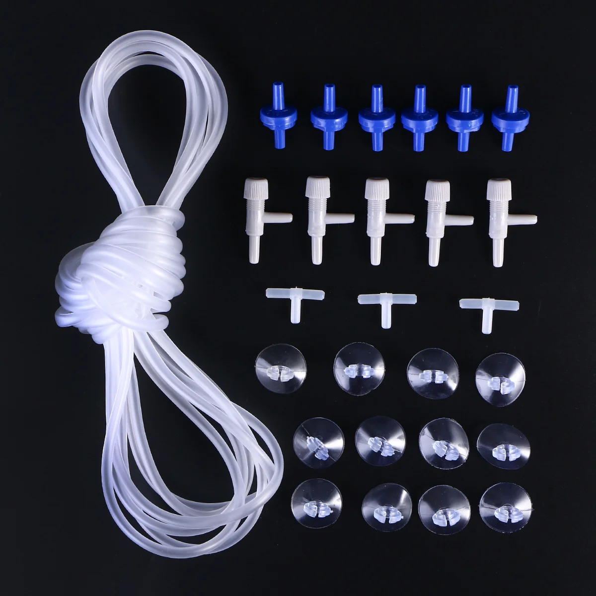 

12Pcs Standard Airline Tubing Aquarium Air Pump Accessories Airline Tube Air Flow Regulator Suckers Manifold Connection Stopper