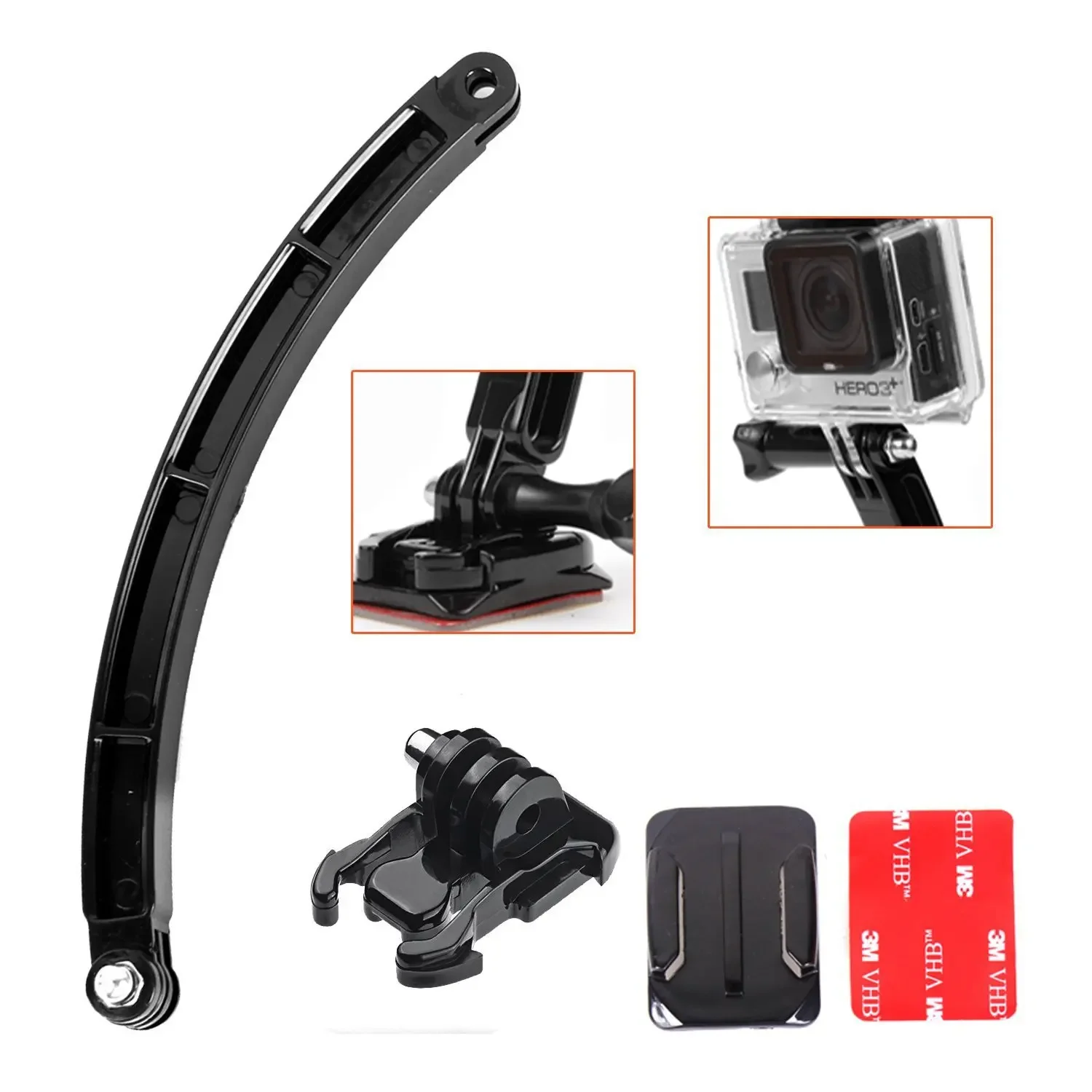 Action camera Tripod accessories  For Gopro Hero Set Helmet Extension Arm Mount Kit Curved Selfie Stick