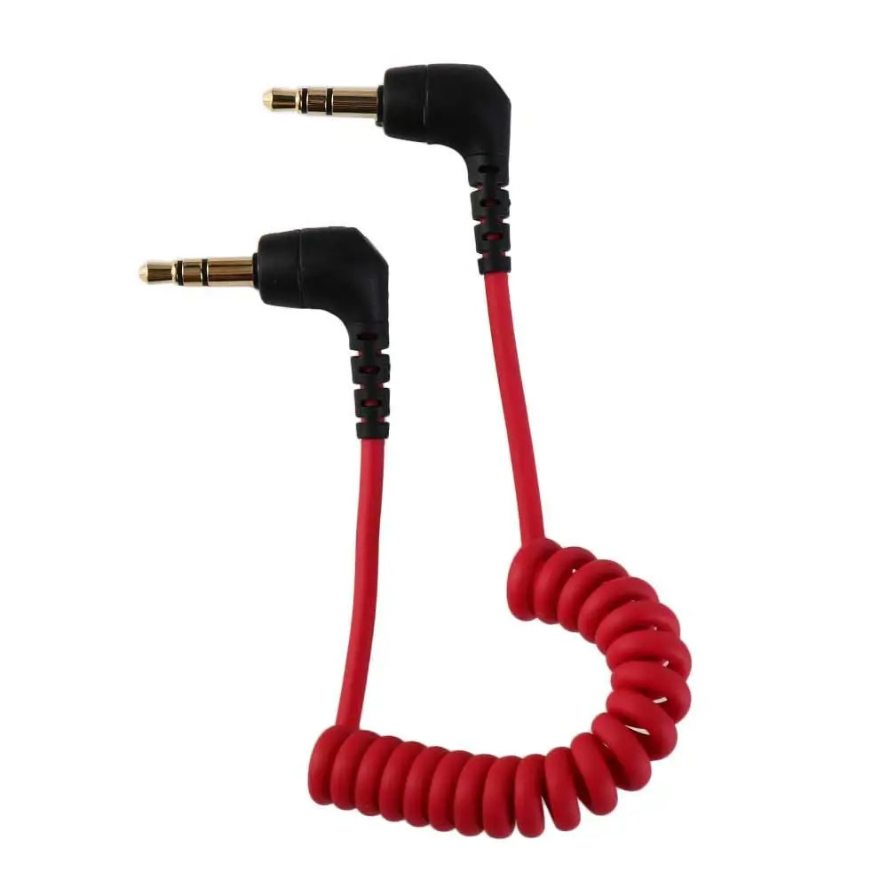 Mic Camera Supplies Camera Adapter Cable TRS to TRS Cable Microphone to Camera Spring 3.5mm Cable Coiled Microphone Cable