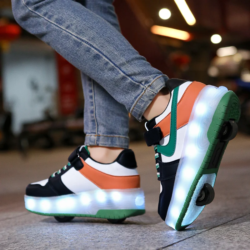 

2025 Spring new roller skates running shoes with buckle charging lightweight shoes sports roller skates double roller skates