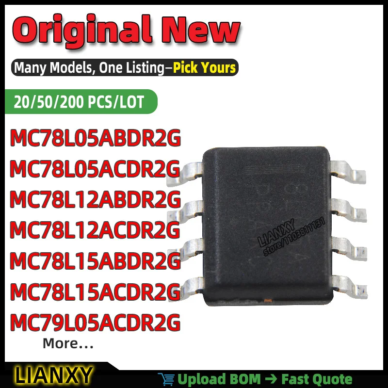 MC78L05ABDR2G MC78L05ACDR2G MC79L05ACDR2G MC78L12ACDR2G MC78L12ABDR2G MC78L15ACDR2G MC78L15ABDR2G MC78L08ACDR2G SOIC-8 Brand New