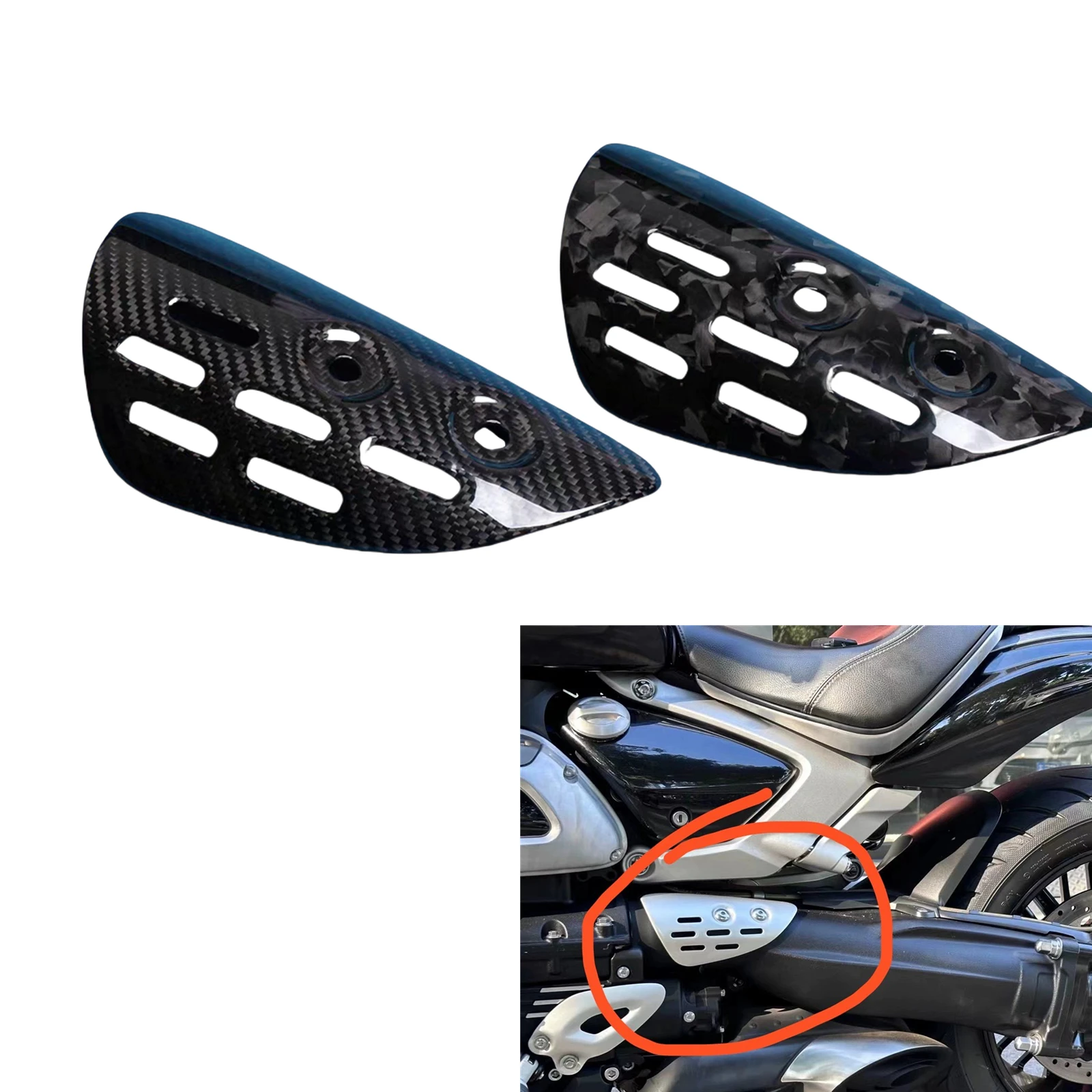 For Triumph Rocket 3 III Rocket3 2020-2024 Dry Carbon Fiber Motorcycle Transmission Drive Shaft Swingarm Cover Fairing Trim view 2