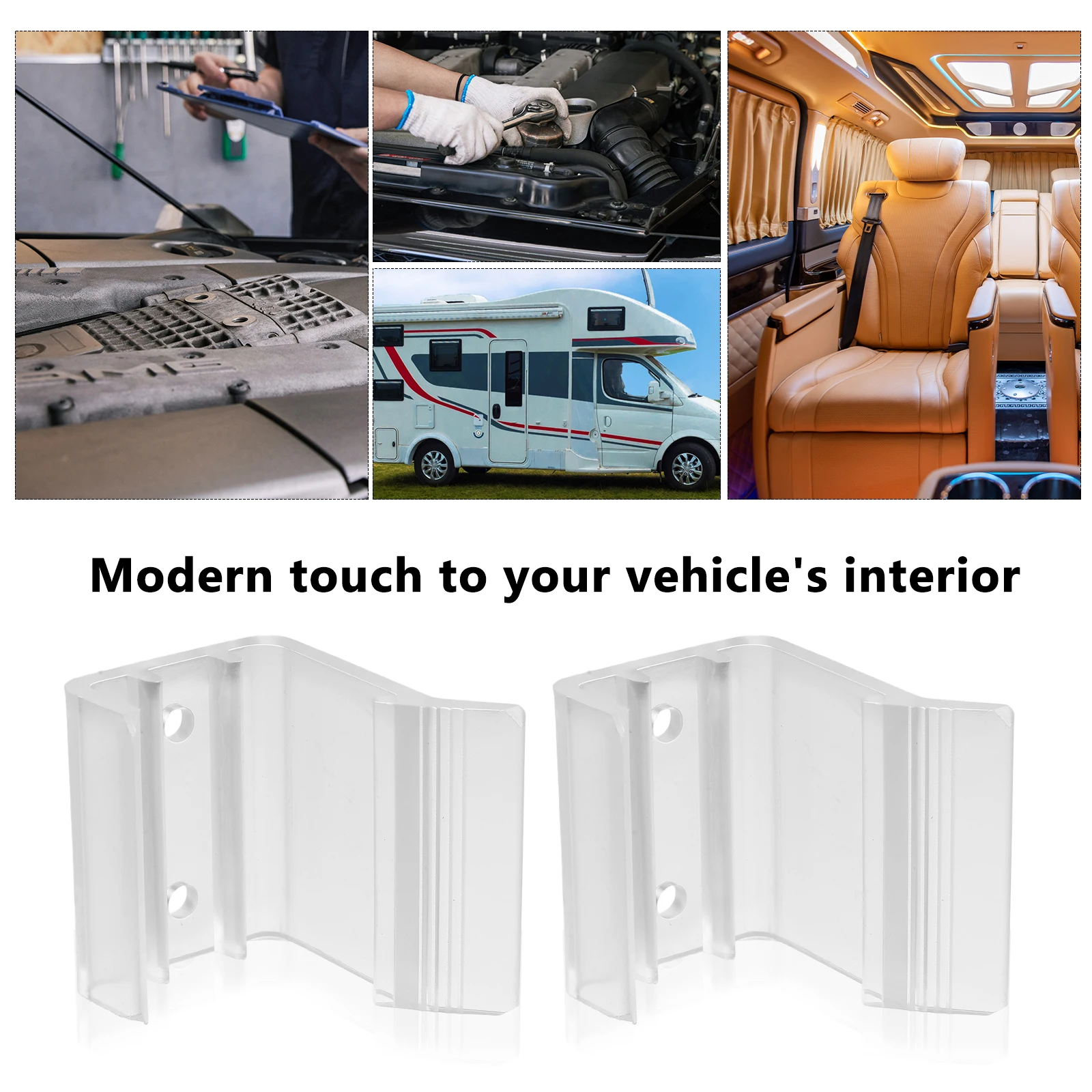 

2pcs 2 RV Sliding Door Latch Durable Transparent Plastic Material Suitable Trailer Accessories Repair Parts Car Door Latch