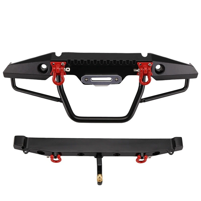 

Metal Front/Rear Anti-Collision Bumper With LED Light For 1:10 RC Crawler Car TRX-4 Axial SCX10 SCX10-II 90046 90047