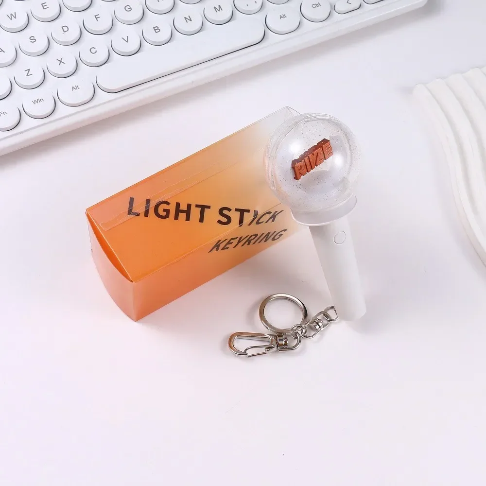 RIIZE Mini Lightstick Keychains Glow Stick Key Ring BRIIZE Gift （Without Battery）